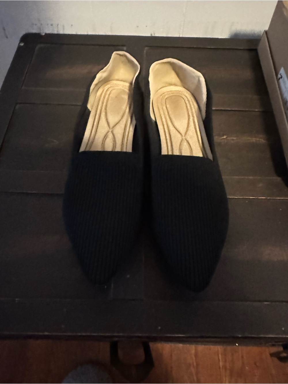 Amazon Women's Black Pointed Slip-On Flats